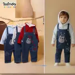 طقم سلوبيت جينز مع اندر شيرت كابيشوه قطيفة شتوي ديناصور