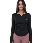 Elegance Women's Black Long-Sleeve Top
