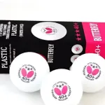 MD STAY FIT Butterfly Table Tennis Balls Set (3 Stars) - 3 Pieces - High Professional Quality - Durable Ping Pong Balls for Super Speed and Spin - White Color