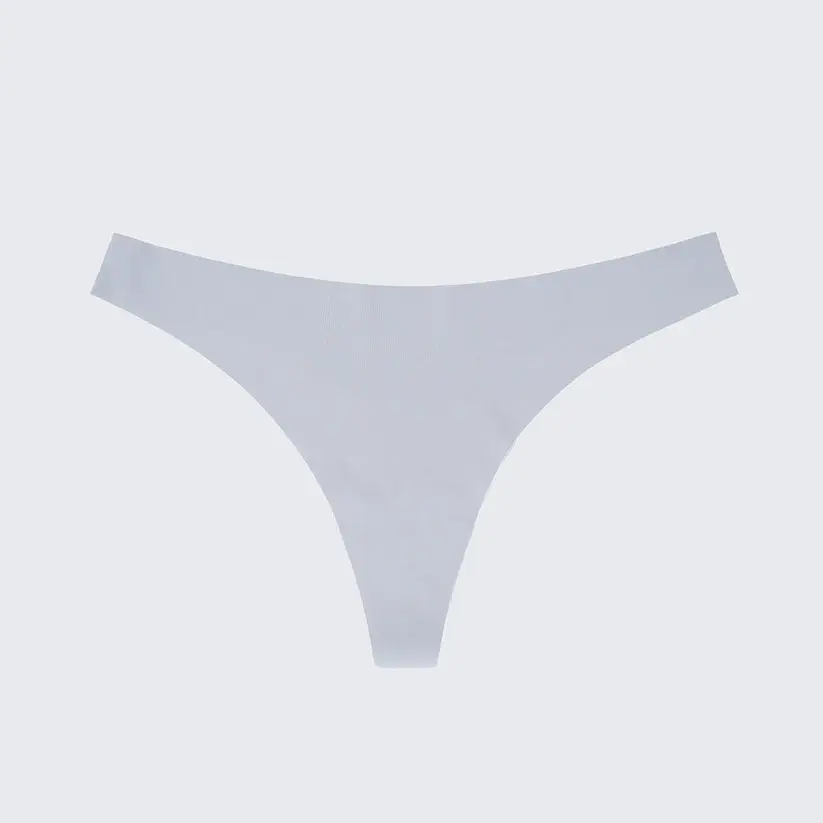 Seamless Ice Silk Low Rise Cotton Crotch Thong Panty