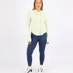 Long Slevess Women's Green Hoodie