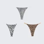 Ice Silk Seamless Low Rise Leopard Thong Panty