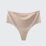 Women's Seamless Ice Silk Thong Underwear Leopard Print & Solid Color Panties
