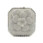 Camellia Floral Crystal-Embellished Evening Bag VS-63