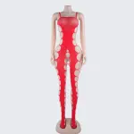 [2+ Items, 300 EGP Each] Spaghetti Strap Cutout Sheer Mesh Bodystocking
