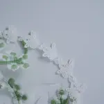 Deep V-neck White Lace Embroidery Bodysuit