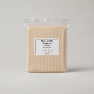 Agha Home Essential Comfort Microfiber Fitted Sheet Set Beige Stripe (3PCS)