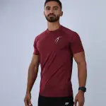 Dri-FIT Short-Sleeve Burgundy Fitness Top