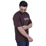Brown Chest Print Oversize T-Shirt