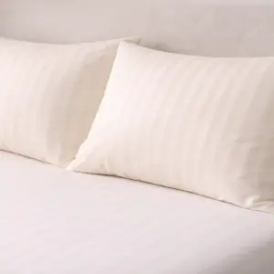 Agha Home Essential Comfort Microfiber Pillowcases Off White Stripe (2PCS)