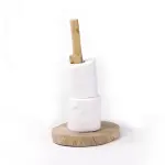 Natural Wooden Paper Towel Stand – Unique Rustic Kitchen Stand