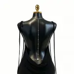 Bridal Back Body Chain with Rhinestone Tassel and Teardrop Waist Chain