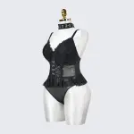 Plus Size Lace Sheer Ruffle Tummy Control Lingerie Set