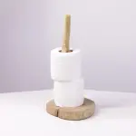 Natural Wooden Paper Towel Stand – Unique Rustic Kitchen Stand