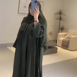 ELEGANT OLIVE ABAYA - FLOWING LOOSE FIT