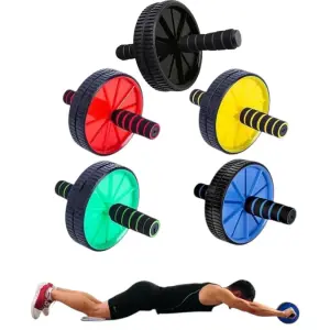 MD STAY FIT® Ultimate Core Roller Abdominal Wheel Abdominal Roller 2 Wheel Hand Pusher for Abdominal Exercise, Abdominal Wheel Exercise, Abdominal Wheel Exercises with Knee Pad Multicolor