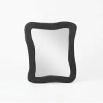 Handmade Decorative Black Wall Mirror with Modern Wavy Design