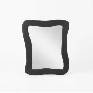 Handmade Decorative Black Wall Mirror with Modern Wavy Design