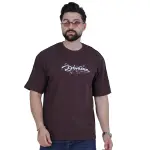 Brown Chest Print Oversize T-Shirt