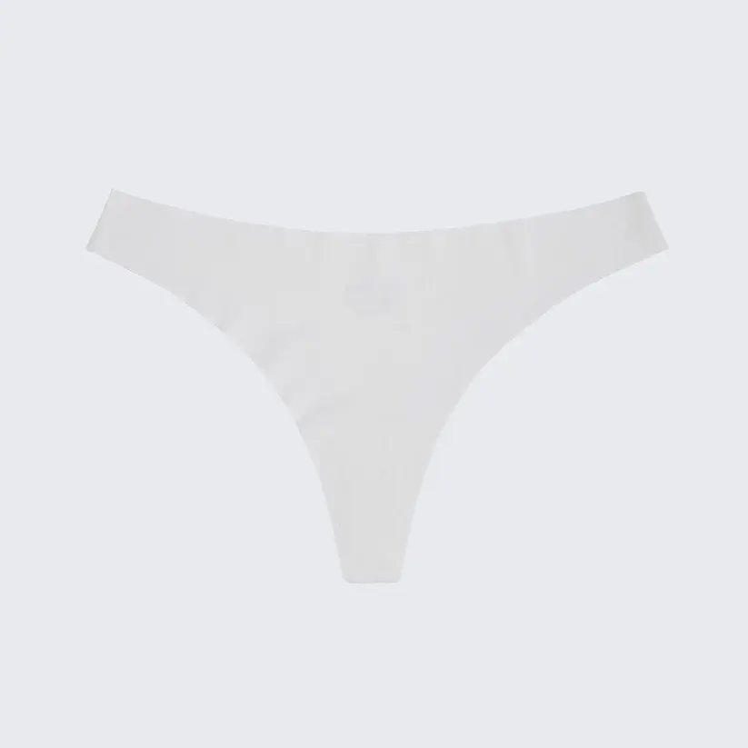Seamless Ice Silk Low Rise Cotton Crotch Thong Panty