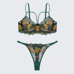 Floral Embroidery Pure & Seductive Bra Thong Lingerie Set