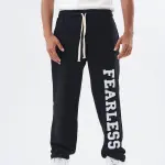 Black Fearless Straight Sweatpants