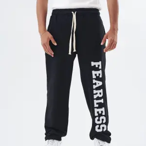 Black Fearless Straight Sweatpants