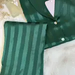 Emerald striped jacquard pjs