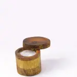 Handmade Solid Wood Candle Holder with Wooden Lid