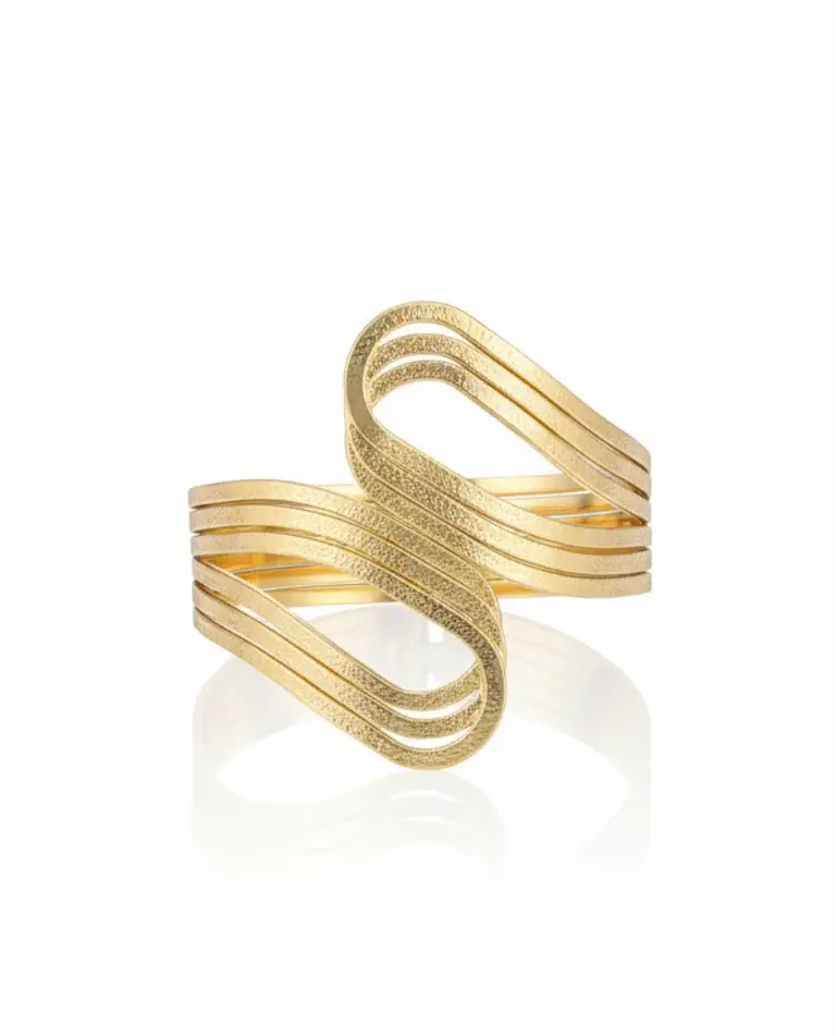 Modern Gold Wave Bangle BR-110