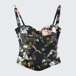 Floral Pattern Black Sculpting Corset