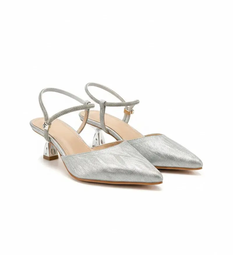 Heel with Sparkling Back Strap and Luxurious Details C-78