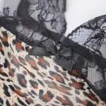 Plus Size Sheer Leopard Print Bodysuit