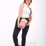 linen fabric Colorful Tiger Cross Bag