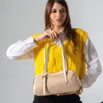 Suede-Panel Bowling Bag