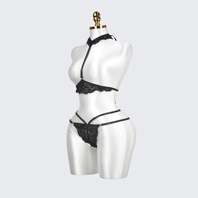 Plus Size Cupless Lingerie Bra Panty Set
