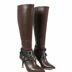 Boots with Decorative Ankle Straps Elegant Knee-High R-60