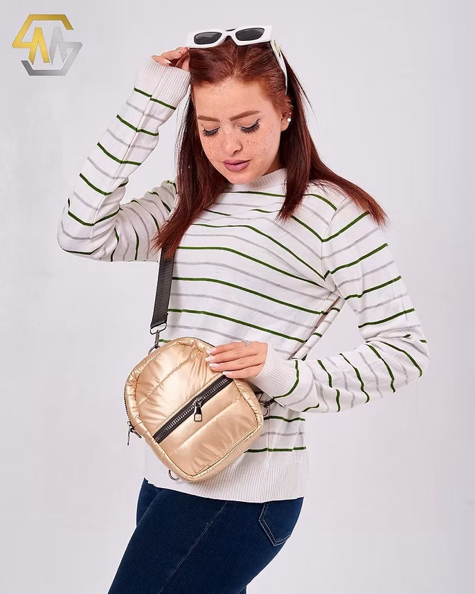 Metallic Puffy Cross Bag Gold