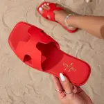 H-Cut Leather Slides SF-66