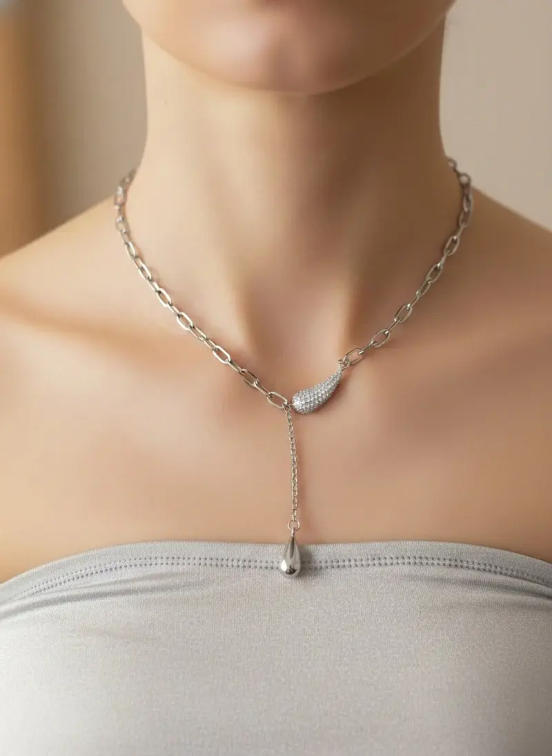 Elegant Drop Pendant Necklace N-75