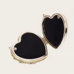Black Mini Heart-Shaped Clutch