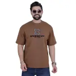 Dark Cafe Chest and Back Print Oversize T-Shirt