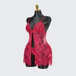 Plus Size Red Lace Nighty Babydoll