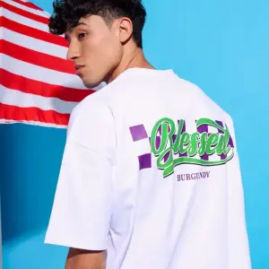 White Blessed Oversized T-Shirt