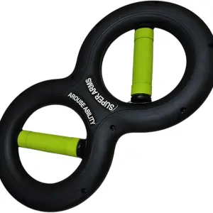 MD Stay Fit Double Rest 20kg Hand Grip Strengthener, Black and Green Foam Handles, Arouse Ability Super Arms Fitness Equipment