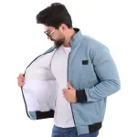 Sky Blue Biscuit Jacket with Fur Lining