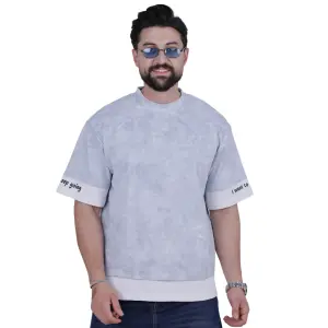 Sky Blue and White Oversize T-Shirt