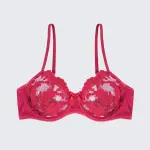 Sexy Mesh Embroidered See-Through Bra Thong Lingerie Set