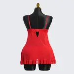 Red Full-body Lace Top Panty Set