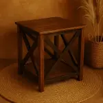 Rustic Charm in the Heart of Your Home: Why This X-Frame End Table is a Must-Have